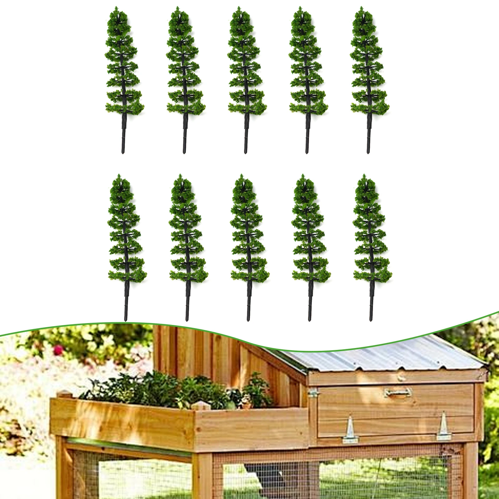 10pcs 3.54 Inch Pine Trees Model For Train Set Scenery Layout HO Scale 1:100-1:150 Green Garden Decoration Home Decor