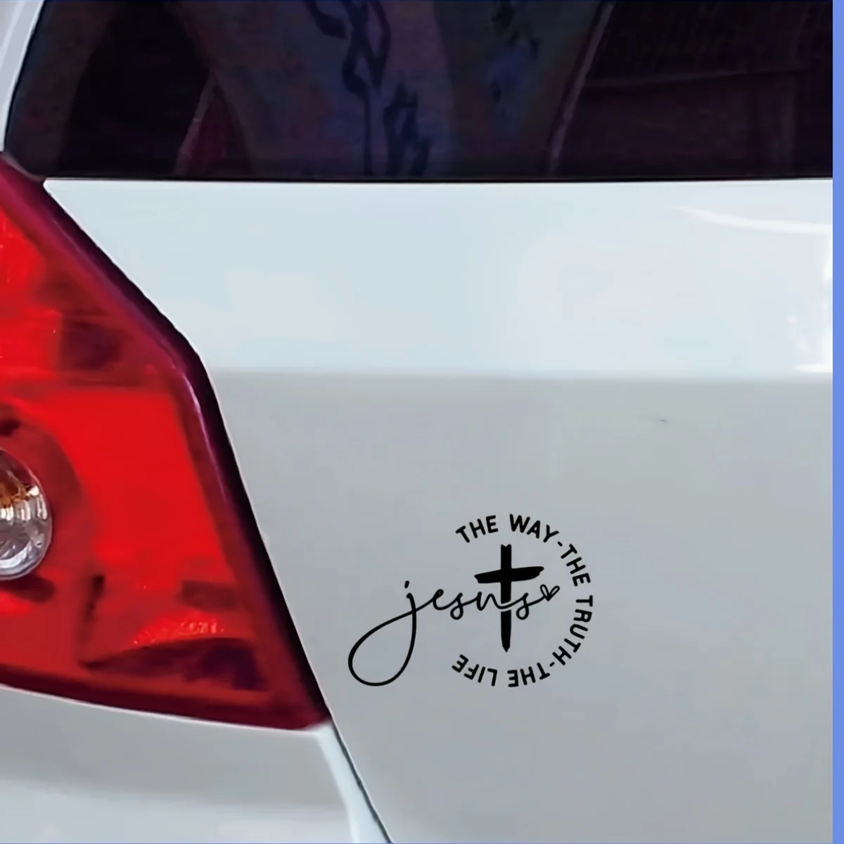 Autocollant en vinyle imperméable avec croix de Jésus, la voie, la vérité, la vie, pour fenêtre de voiture, ordinateur portable, décoration de la maison, 1 pièce