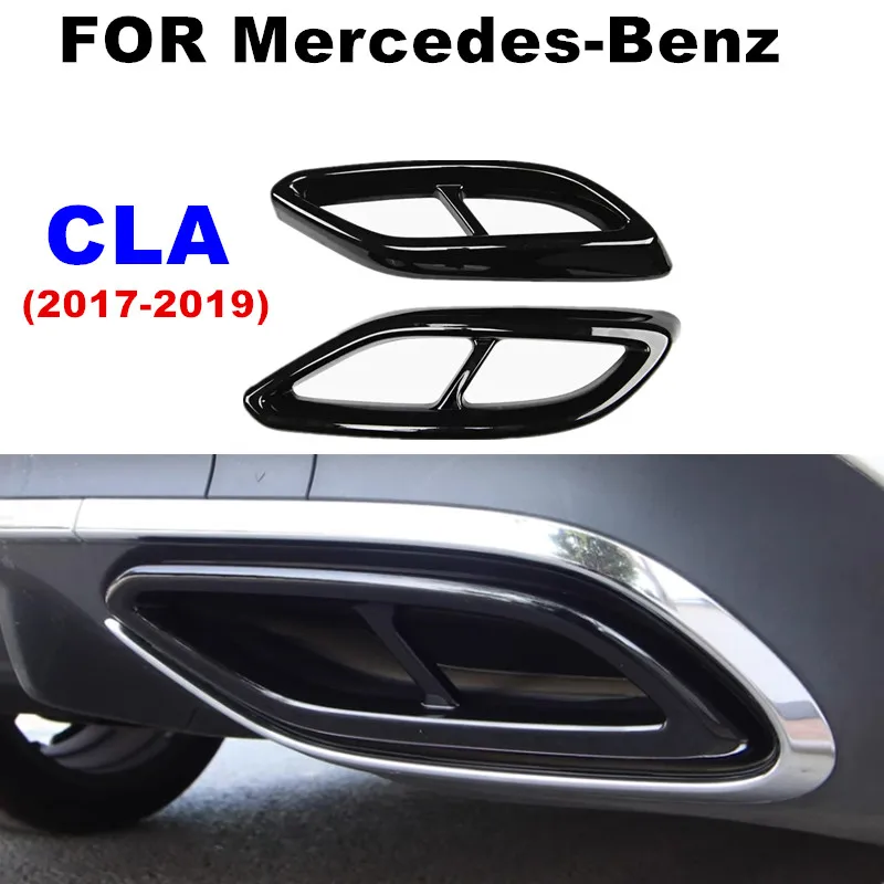 

Car Rear Exhaust Muffler Pipe Cover Metal Trim Tail Throat Frame For Mercedes Benz CLA 2017-2019 W117 Auto Accessories