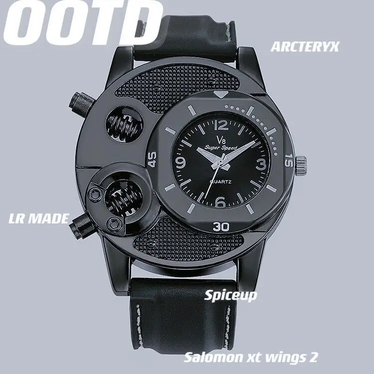 UTHAI CQ151 orologio da uomo con grande piatto di personalità retrò orologio sportivo in Silicone di tendenza per studenti orologio al quarzo da uomo Casual da lavoro