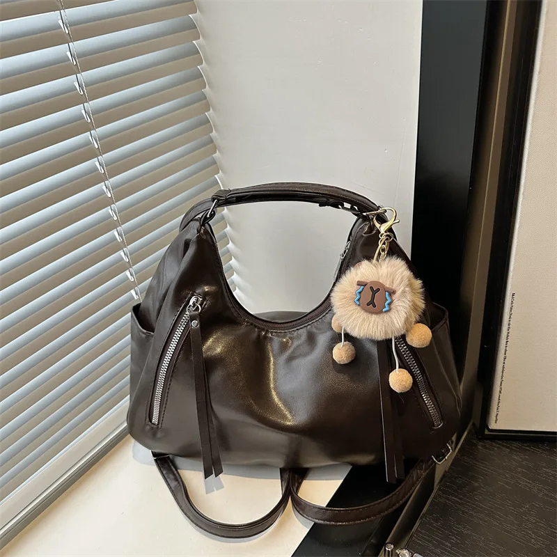 

Retro tote bag with large capacity new autumn 2025 casual shoulder cross-body multi-functional fashionable backpack