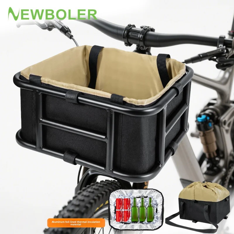 

NEWBOLER грузовая сумка для электронного велосипеда, железная большая вместительная велосипедная корзина, задняя стойка, велосипедные корзины для путешествий на открытом воздухе, покупок, MTB, дорожный велосипед