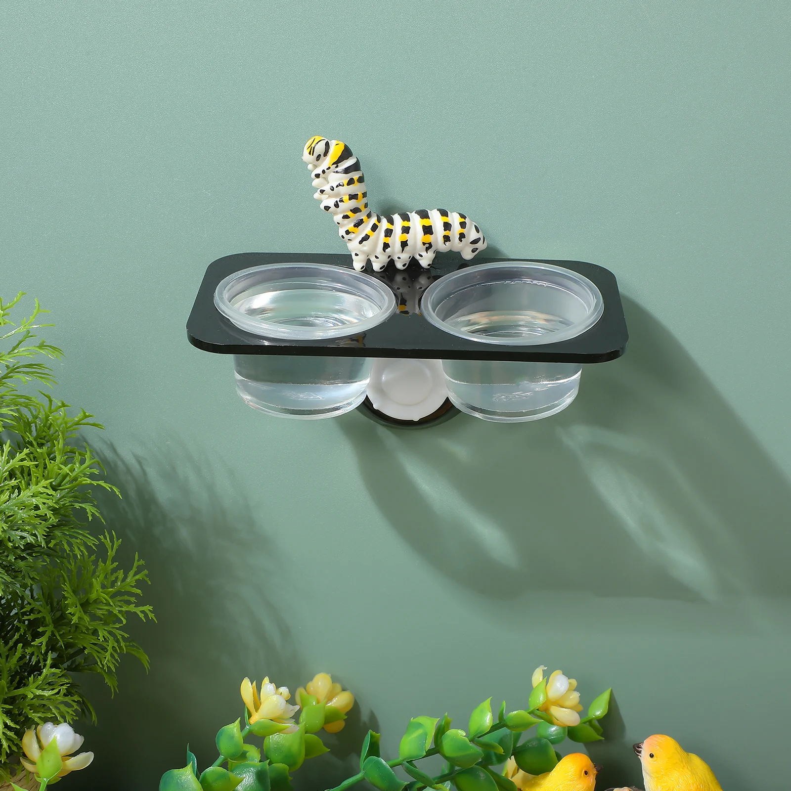 

Reptile Bowls Pet Food Containers Hanging Feeding Dish Gecko Lizard Suction Cup Durable Stable Easy Glass Tanks Acrylic