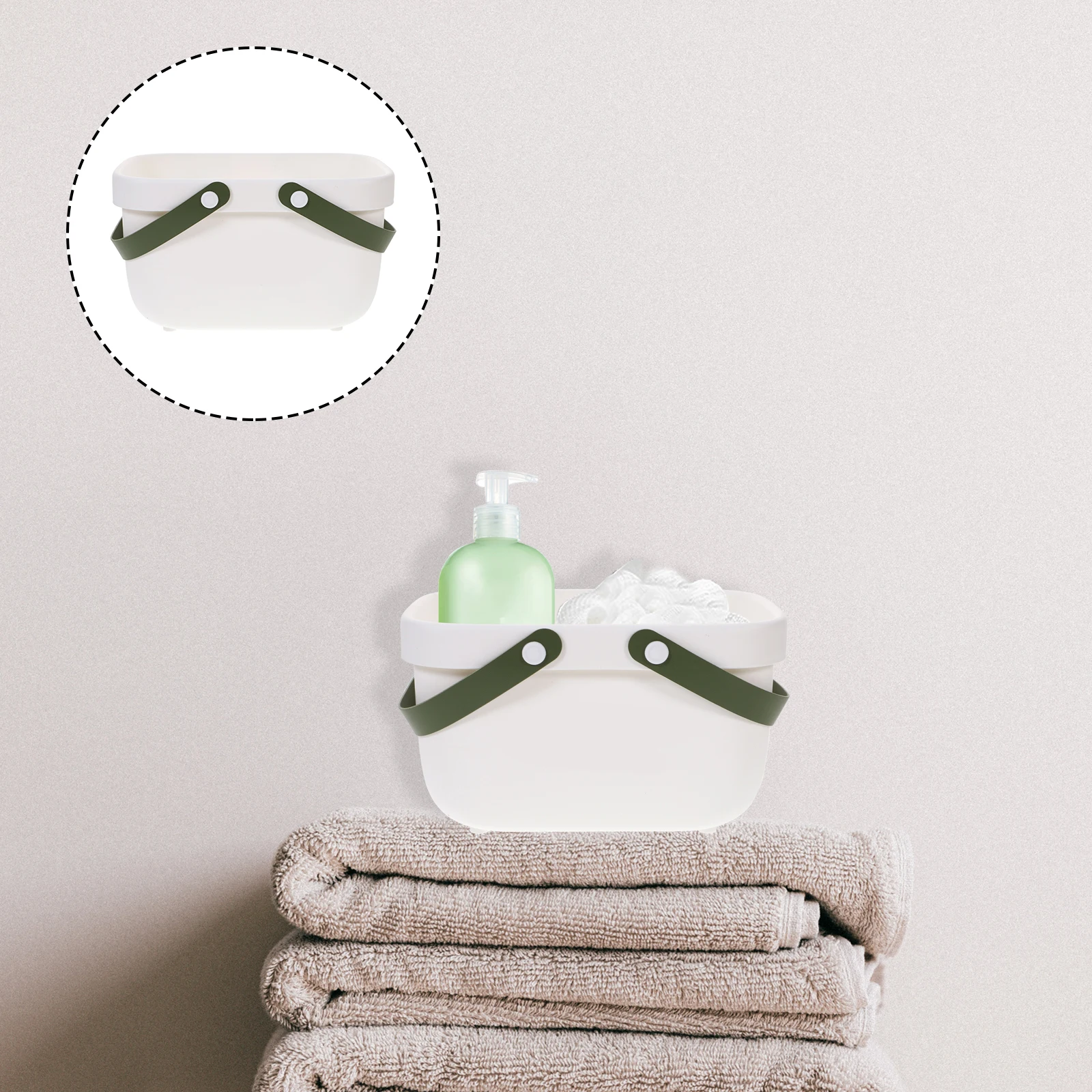 

Bathroom Storage Basket Portable Shower Basket Ergonomic Handle Design High-Grade Material No Odor Stable Home for Sundries Easy