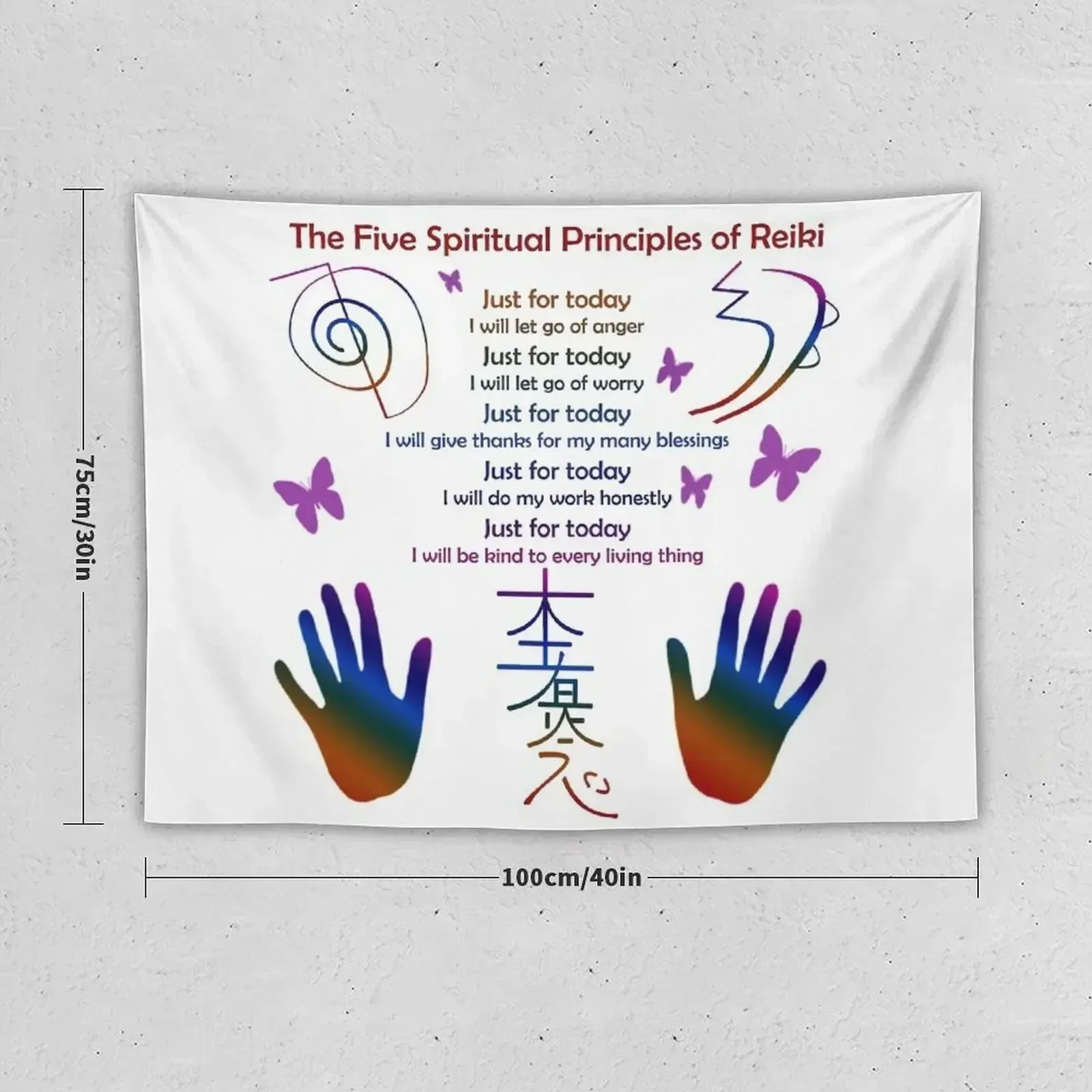 The 5 Principles of Reiki Tapestry Bedroom Decor Home Decorations Tapestry