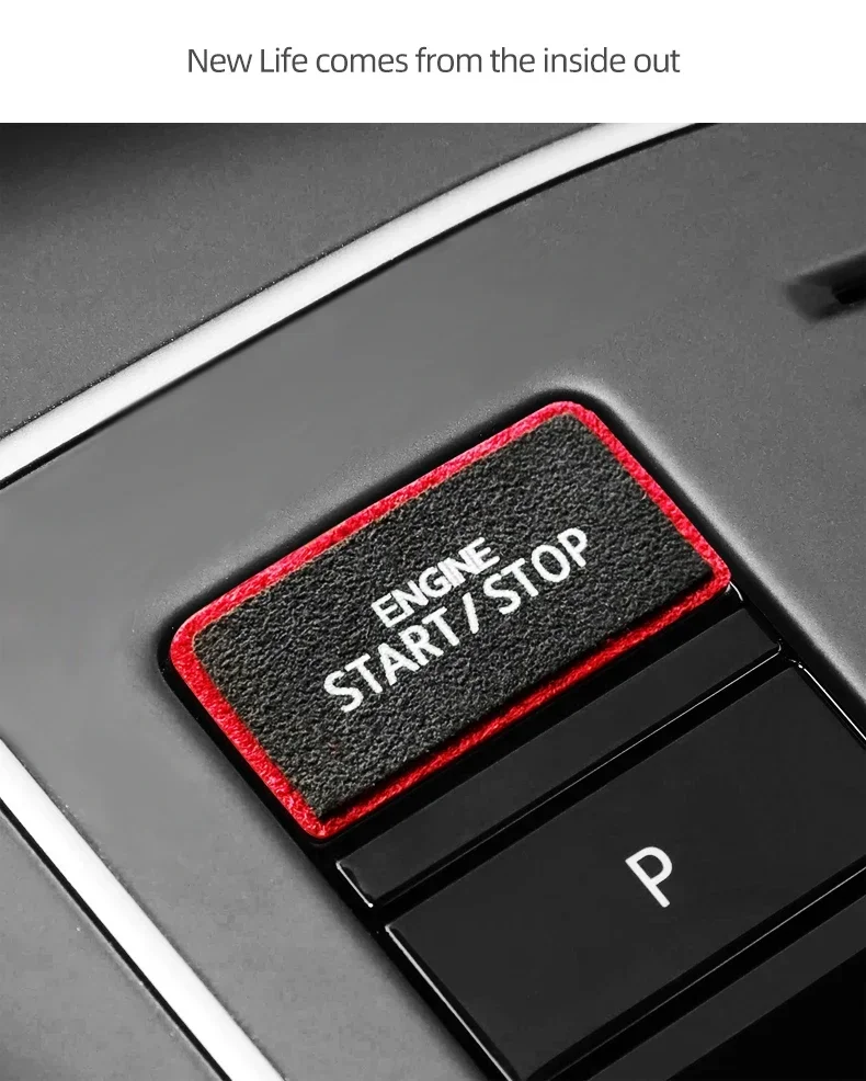 Alcantara-Zierleiste für Volkswagen Golf 8 MK8 2021 2022 2023 Motorstart-Stopp-Knopf, Tuning-Auto-Innenausstattung Zubehör – Detail 4