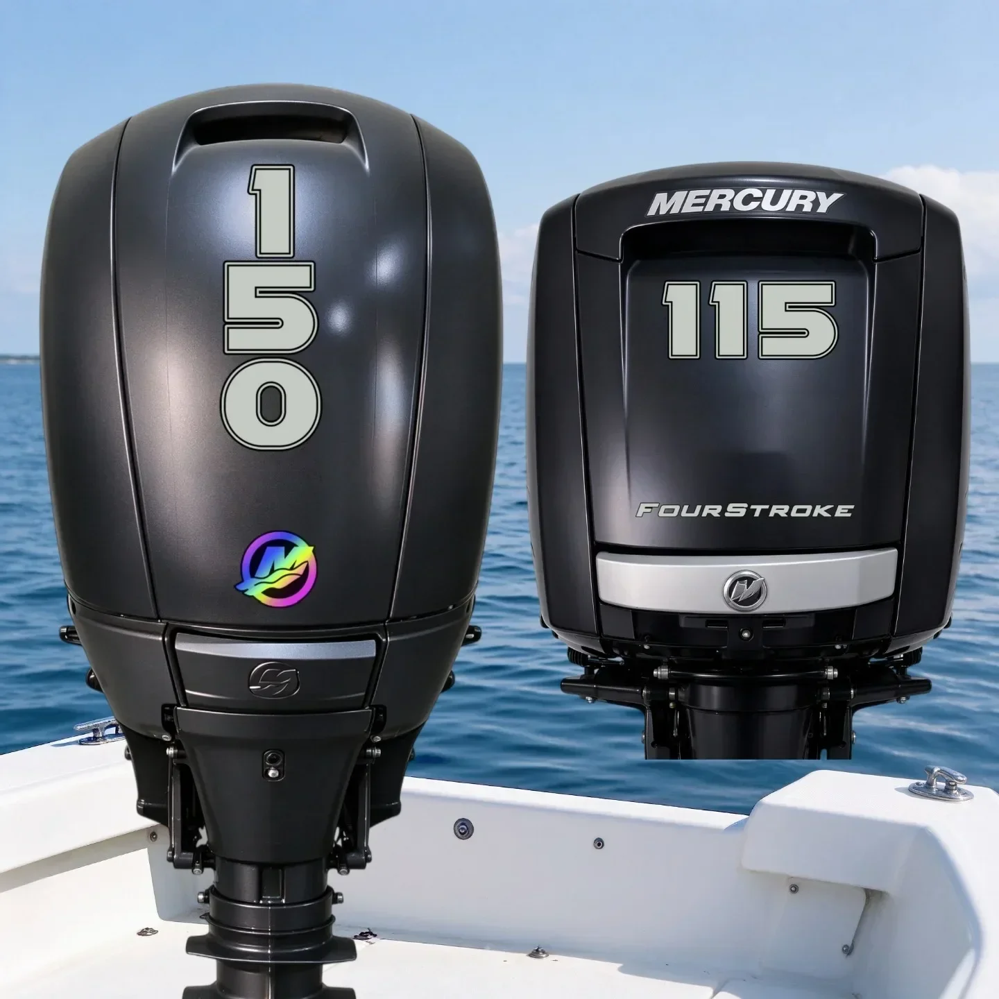 Outboard Engine Stickers 115HP 150HP FOURSTROKE Waterproof Vinyl Decal ULTRA Low Boat Refurbishment Accessories For Mercury