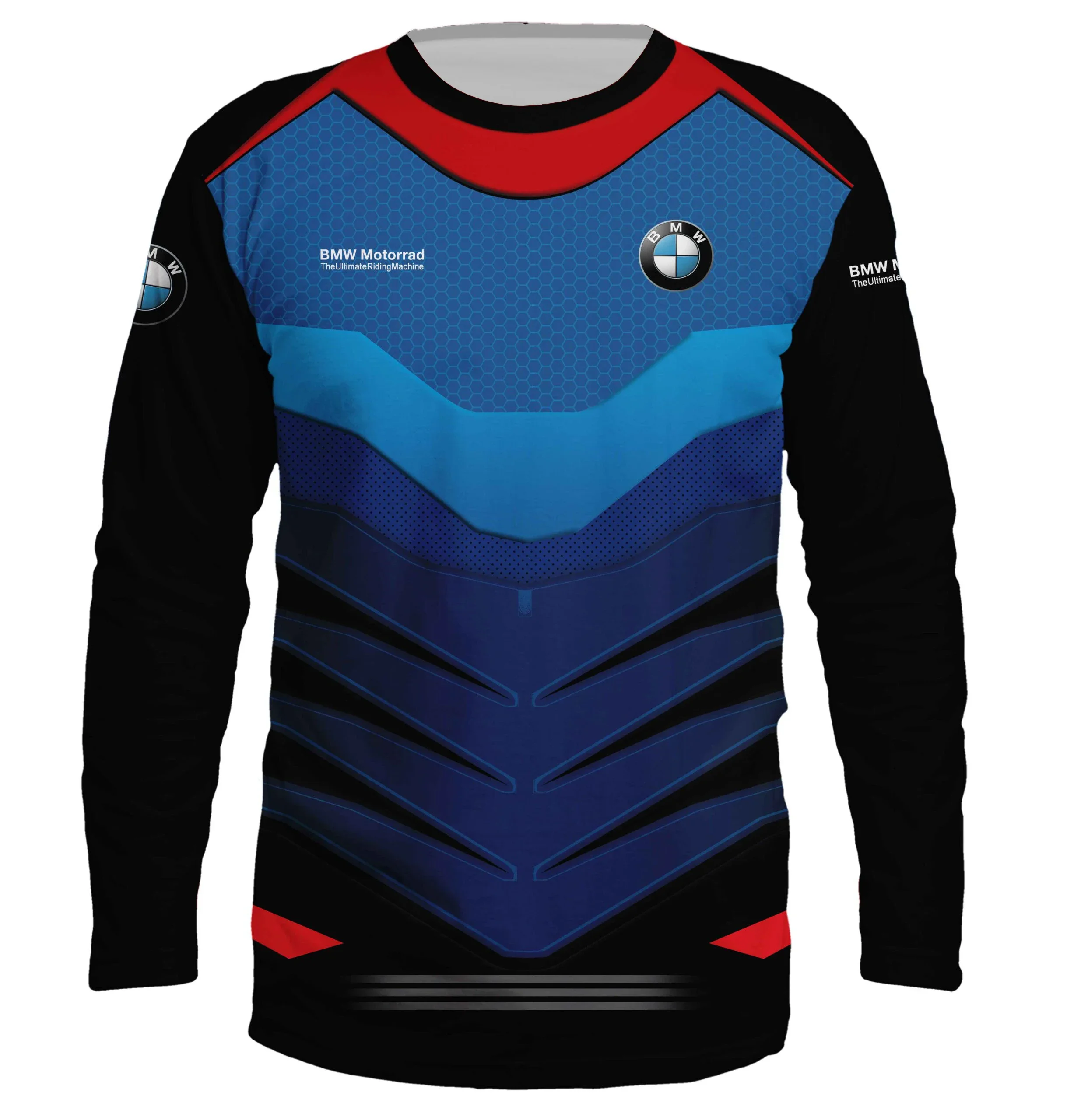 

BMW Ultimate Racing Motorcycle Motorcar Driving T-Shirts Sports Crew-neck Long Sleeve Breathable Fast Dry Clothes Men Women