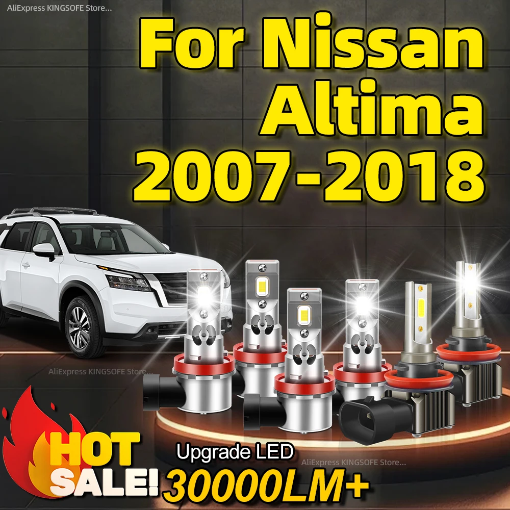 

2/6Pcs LED Headlight High Power 200W Canbus Car Lamp H11 6000K Fog Light For Nissan Altima 2007 2008 2009 2010 2011 2012-2018