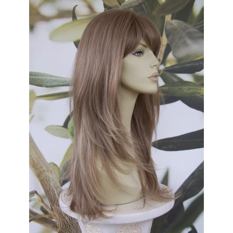 WIG RAMBUT FASHION WANITA PENUH PANJANG COKLAT CAHAYA/PIRANG CAMPURAN TAHAN PANAS UK