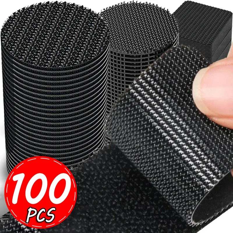 5-100pcs Carpet Fixing Stickers Double Faced High Adhesive Car Carpet Fixed Patches Home Floor Foot Mats Anti Skid Grip Tapes