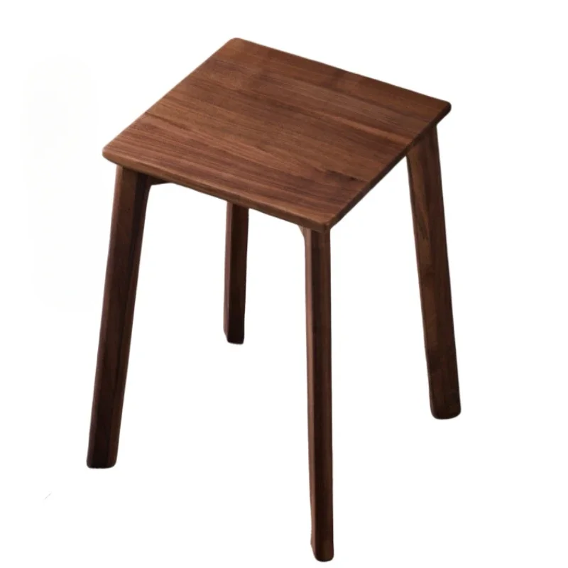 North American Black Walnut Solid Wood Stool Stackable Round Seat Wooden Dining Bench Low Wooden Chair for Kitchen Dining Room image 6