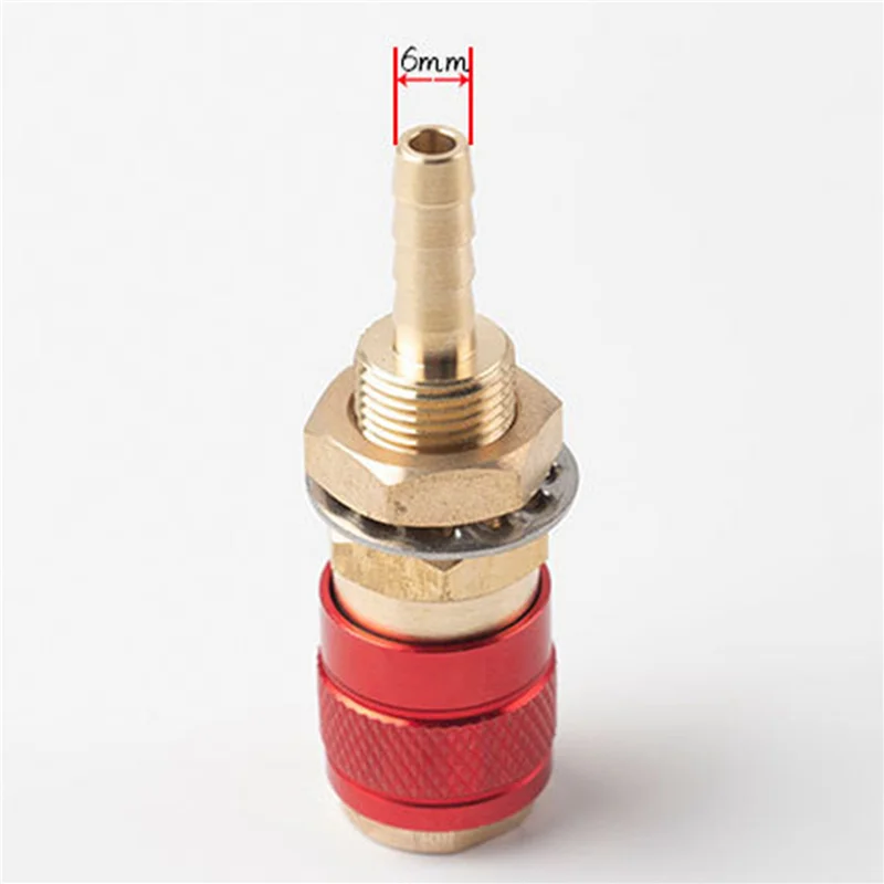 

A70P 10 шт. 6 мм с водяным охлаждением, адаптер для газа и воды с воздушным охлаждением, быстрый разъем для вилки сварочной горелки MIG TIG, синий + красный