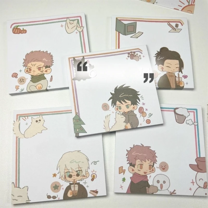 Jujutsu Kaisen Satoru Gojo Fushiguro Megumi Getou Suguru Notepad Anime Peripheral Cute Cartoon Message Book Kawaii Goods Gift