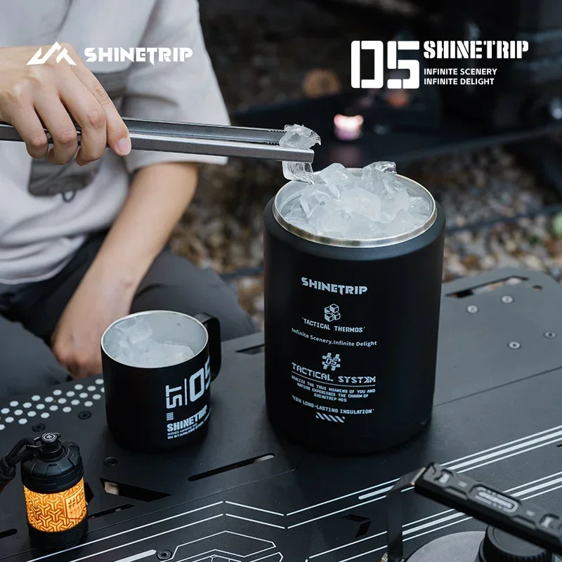 

ShineTrip 05 Series Summer Outdoor Ice Bucket 2L Large Capacity Stainless Steel Camping Ice Bucket Picnic Barbecue Water Bottle