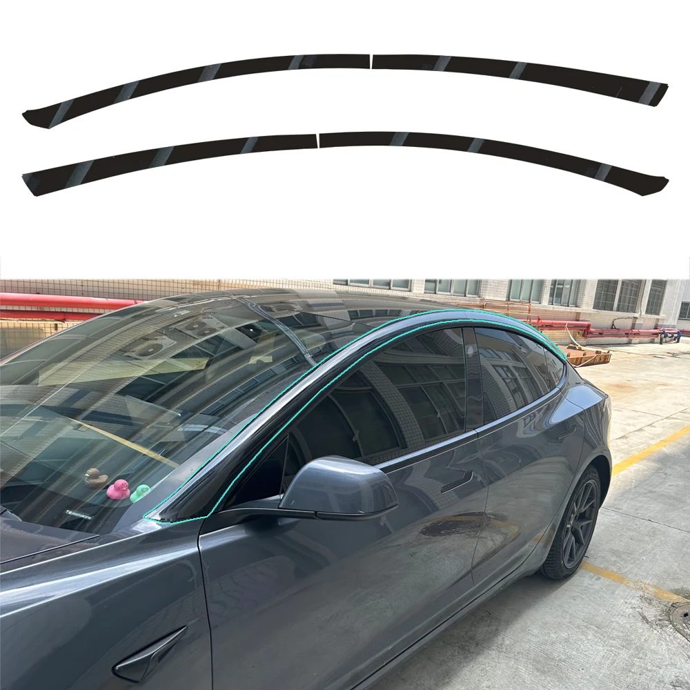 Customized Suspended Roof Film For Tesla Model 3 2017-2025 Invisible Car Body Suit Original Vehicle Black PVC Protective Film