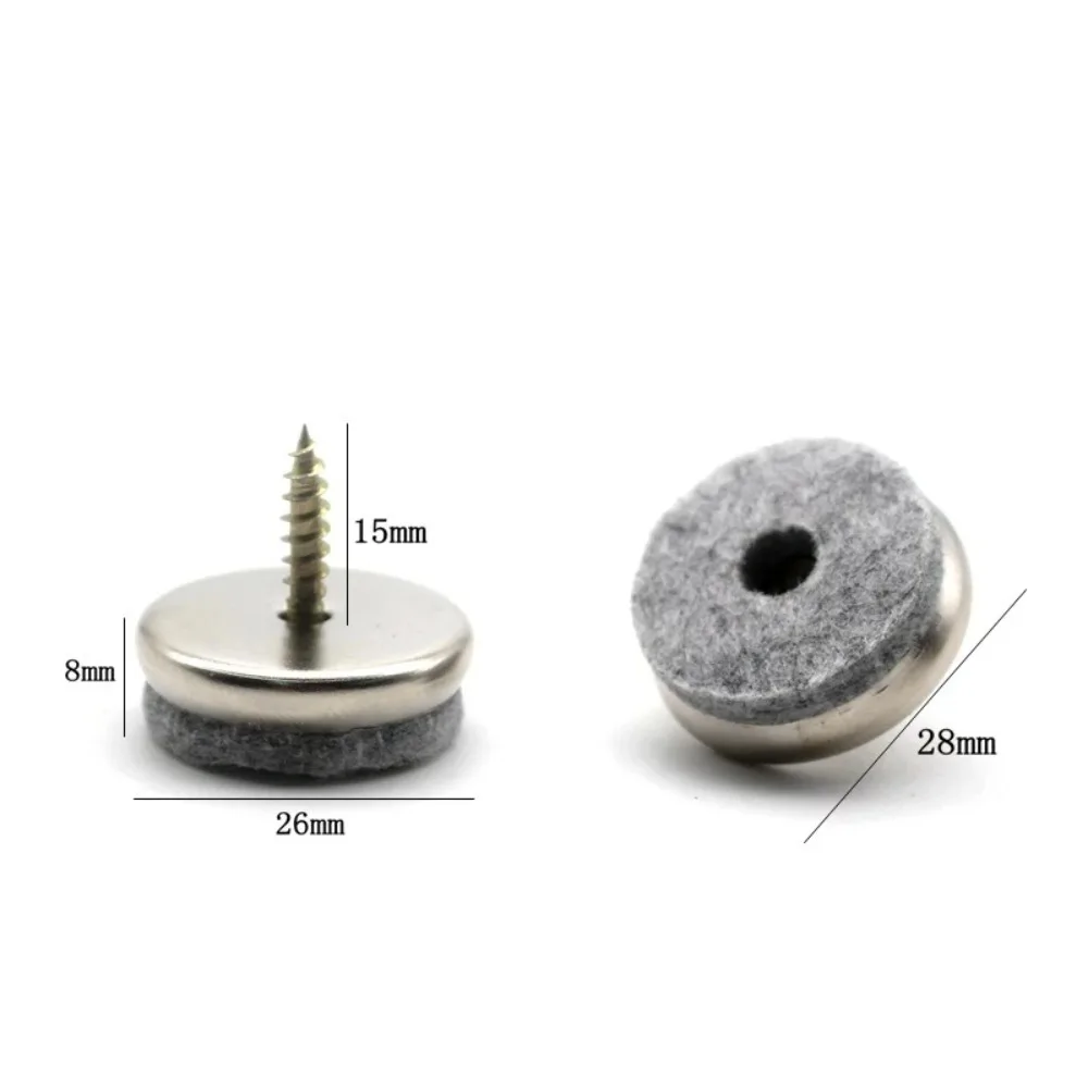 

10pcs/set Metal Furniture Felt Pad Round Shape Decreases Friction Anti-slip Mat Floor Protector Gray Feet Legs Pads