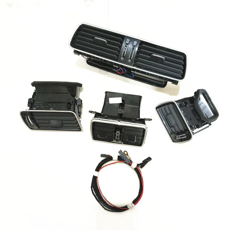 Car Chrome Plating Piano Paint Dashboard Air Conditioning Outlet Vent & Wire Harness For VW Passat B6 B7 CC 3AD819728A 3AD819701