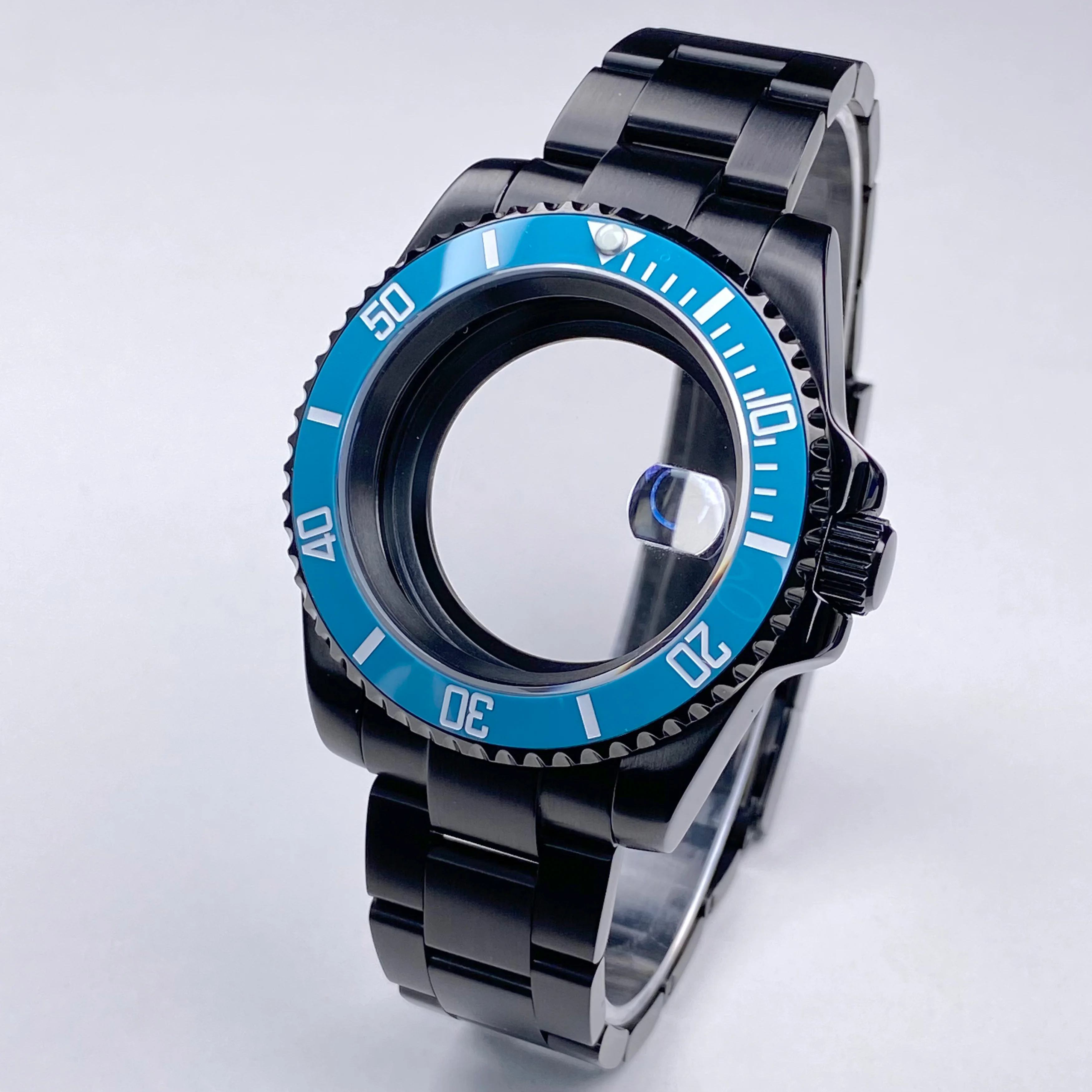 NH34 watch Case 40MM Watch Accessories With Strap Sapphire Crystal Waterproof for GMT/SUB NH35 NH34 NH36 Movement 28.5 Dial