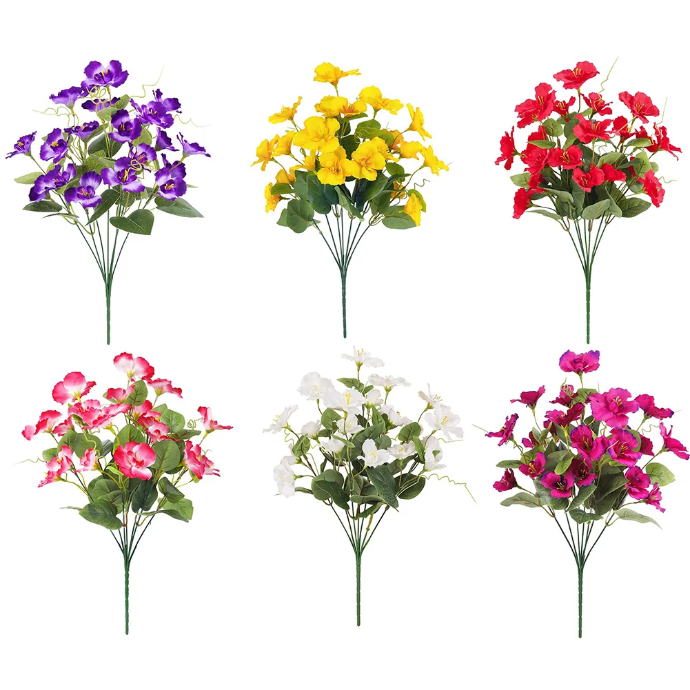 8 حزم من زهور الكركديه الاصطناعية بطول 16 5 بوصات من الحرير الصناعي المقاوم للأشعة فوق البنفسجية للداخلية والخارجية للديكور