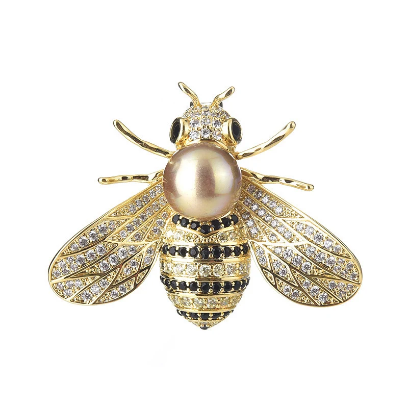 1PC Insect Series Brooch Delicate Little Bee Brooches Crystal Rhinestone Pin Jewelry