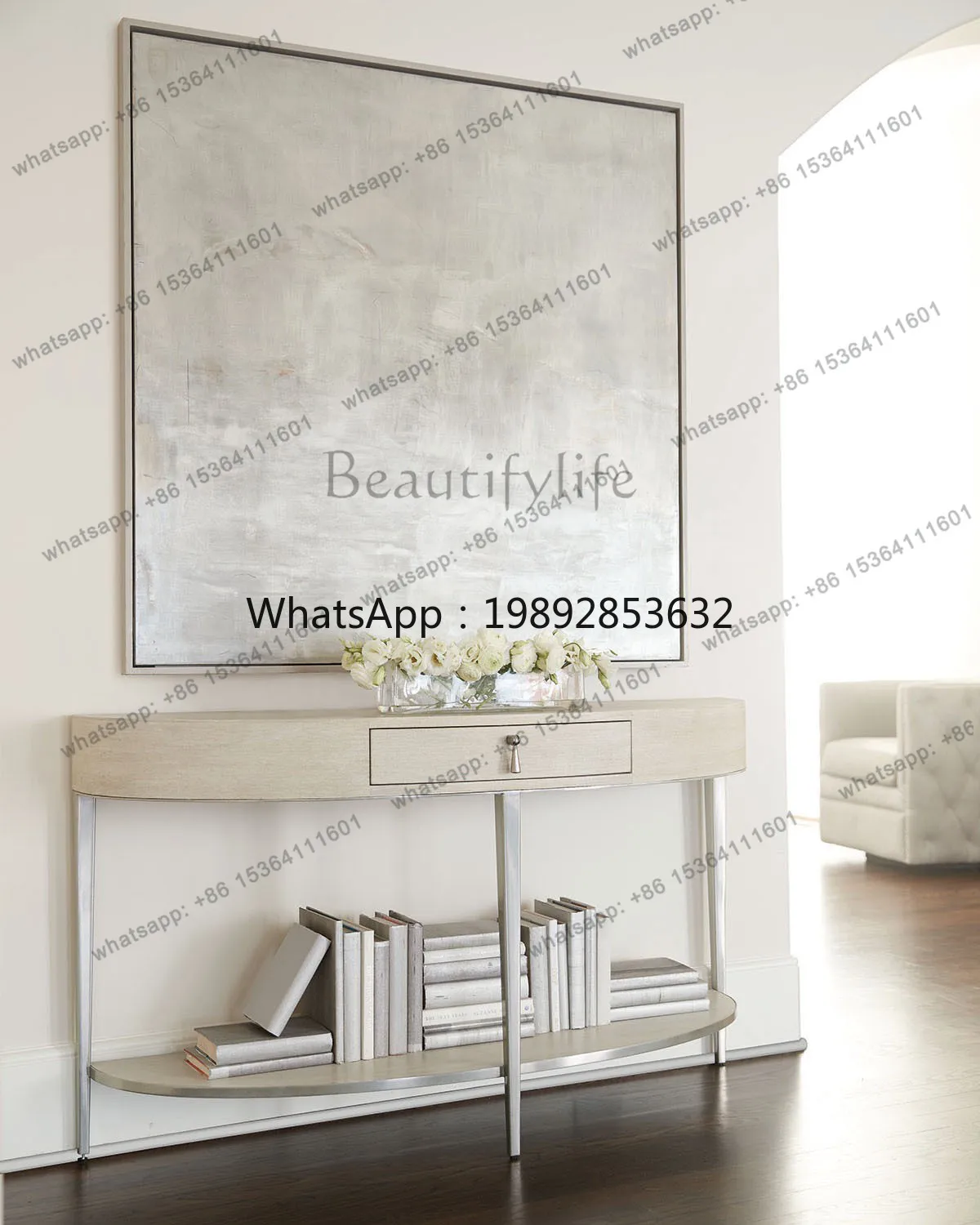 W2 الأمريكية الكلاسيكية بسيطة الخشب شوان منصة غرفة المعيشة الأوروبية ضوء طاولة الحائط الفاخرة الحديثة نصف دائري الديكور