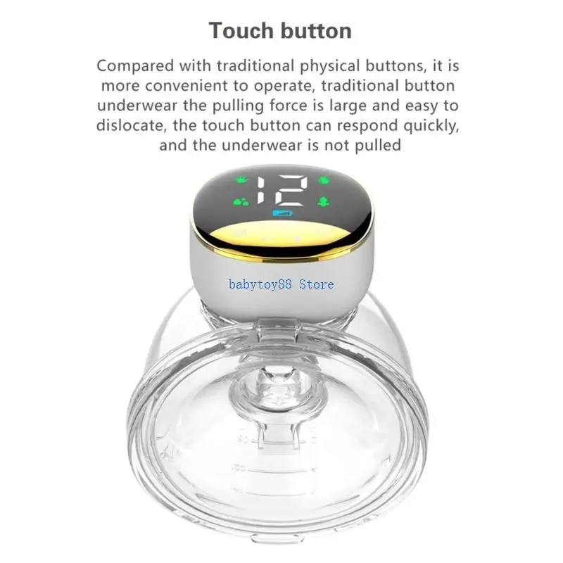 Y4UD Double Wearable Breast Pump Hands-Free Electric Breast Pump with 4 Modes Leak-Proof Design & Low Noise Breastfeeding