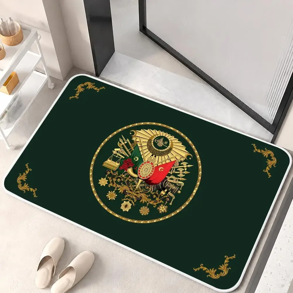 Coat Of Arms Ottoman Empire Sultan Floor Mat Flannel Rug Soft Non Slip Door MatBathroom Bedroom Kitchen Living Room Home Decor
