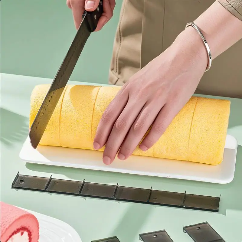 4Pcs/set Cake Cutting Roll Scale Rulers ABS Bread Roll Ruler Uniform Division Molds Pastries Bakings Kitchen Dessert Making Tool