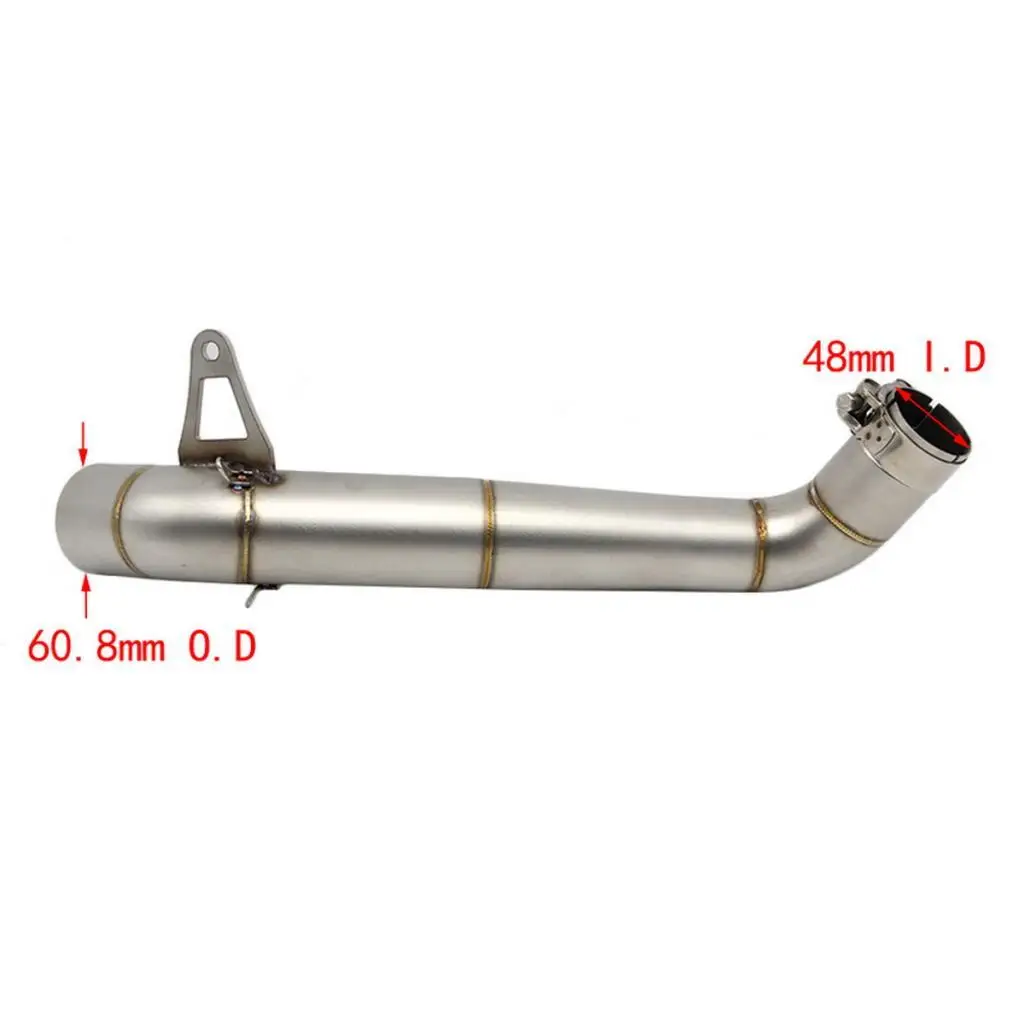 Stainless Mid Pipe Exhaust Connector Link Tube 51mm Upgrade Accessory for Honda CBR1000RR 2008-2016