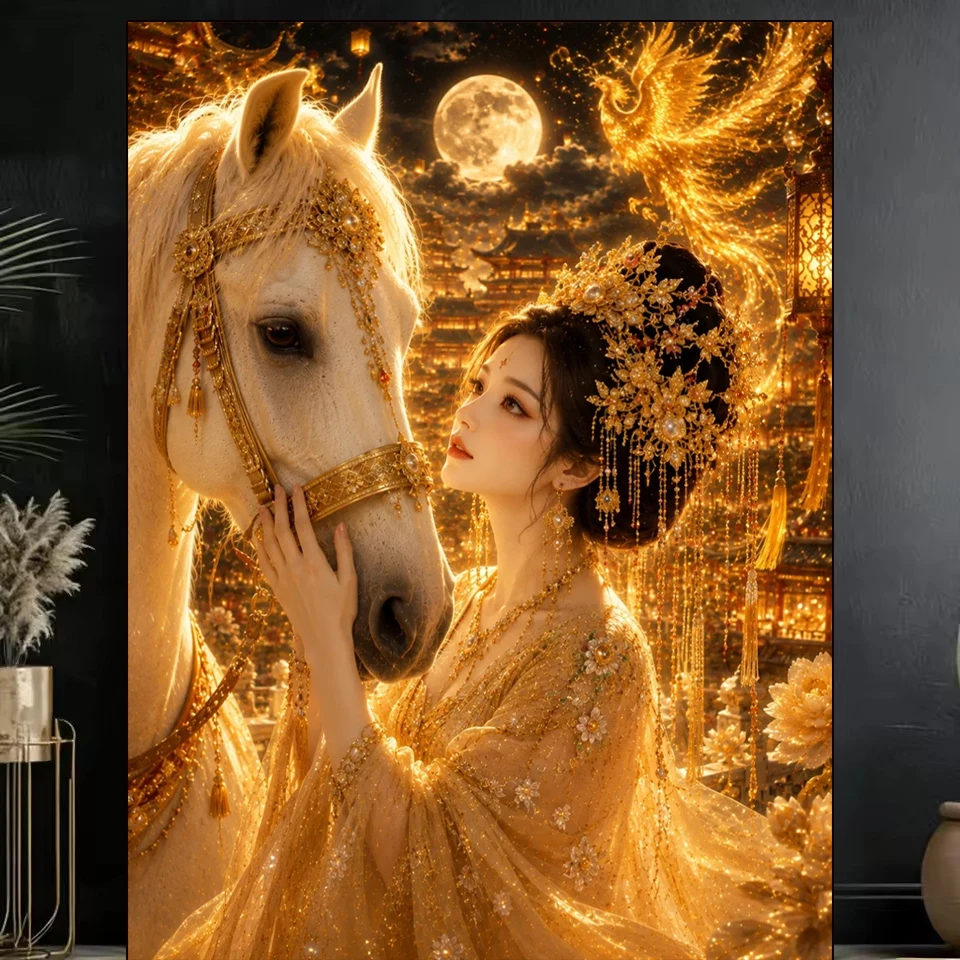

5D Diamond Painting New Princess Horse Promotion DIY Diamond Embroidery Portrait Rhinestone Mosaic Home Decoration Pictures