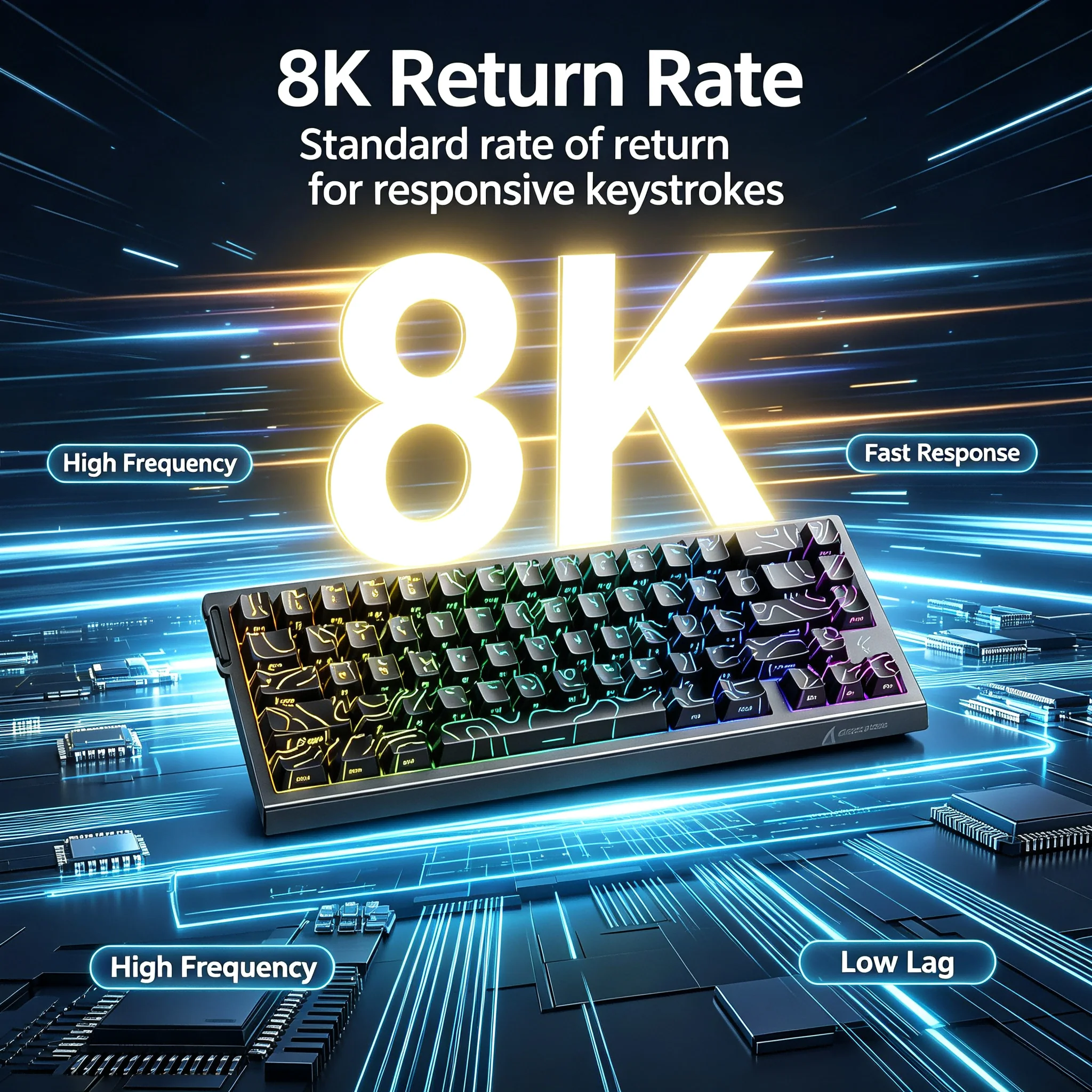 Attack Shark X68HE Magnetic Axis Mechanical Keyboard with Contour Side-Printed Wired RGB Gaming RT Adjustable Key Travel Low Lat