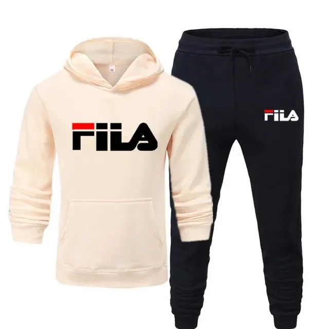 

Autumn and winter new men's casual sportswear set, outdoor hiking windproof and warm men's pullover hoodie and pants 2-piece set