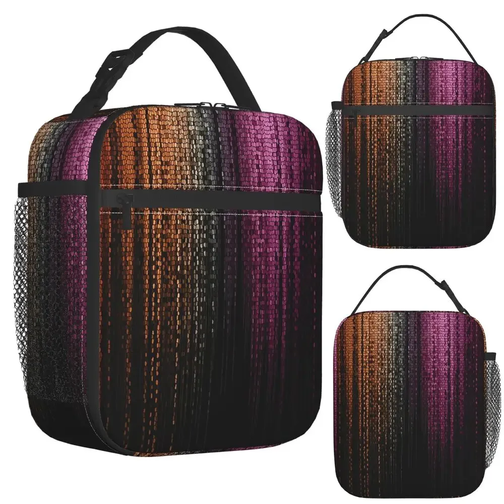 Faux Glitter Rainbow Pride Flag LGBT Gay Lesbian Insulated Lunch Bag for Women Office Cooler Thermal Food Box Tote Lunch Boxes