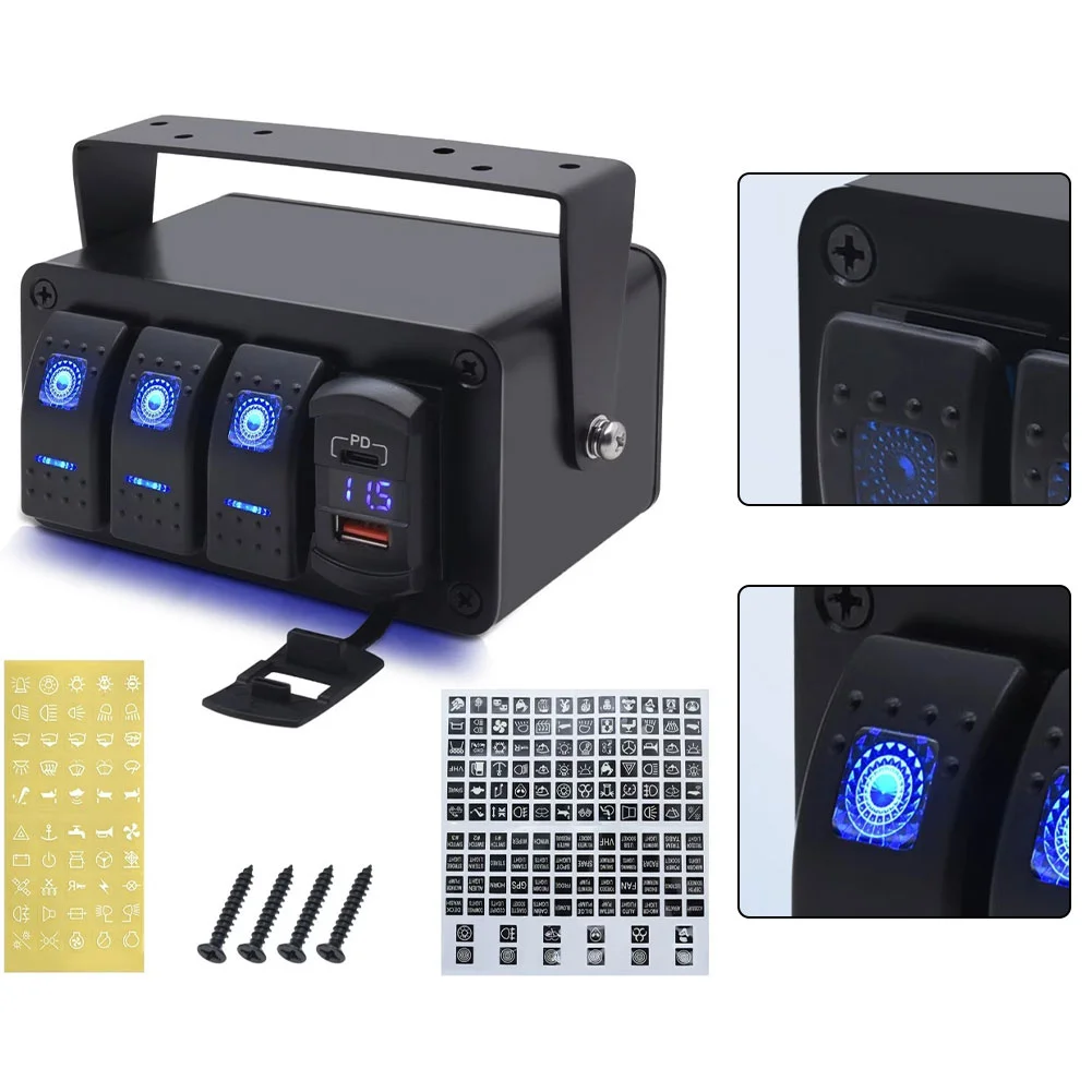 Fast Charging Panel 12V 24V Switch Harsh Environments Easy Installation Integrated LED Indicator For Car For Marine