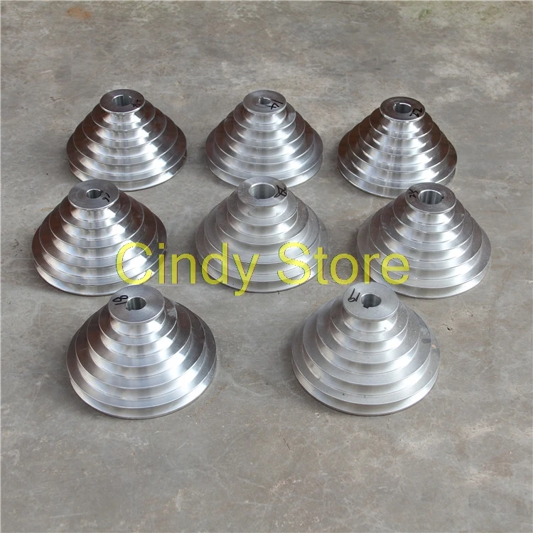 Aluminum Bench Drill 54mm to 150mm Outer Dia 14 - 28mm Bore A Type 5 Step Pagoda Pulley Wheel for V-Belt