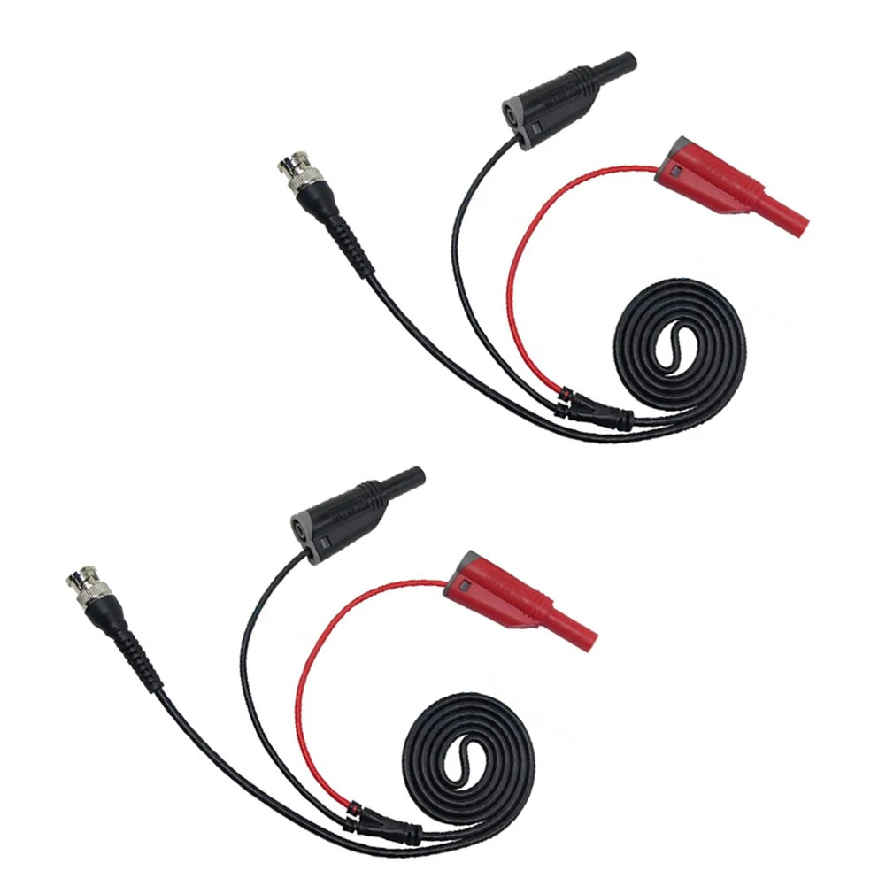 

2PCS BNC to Dual Banana Connector Cable 120cm for Oscilloscope Probes with Stackable Banana Connectors and PVC Insulation