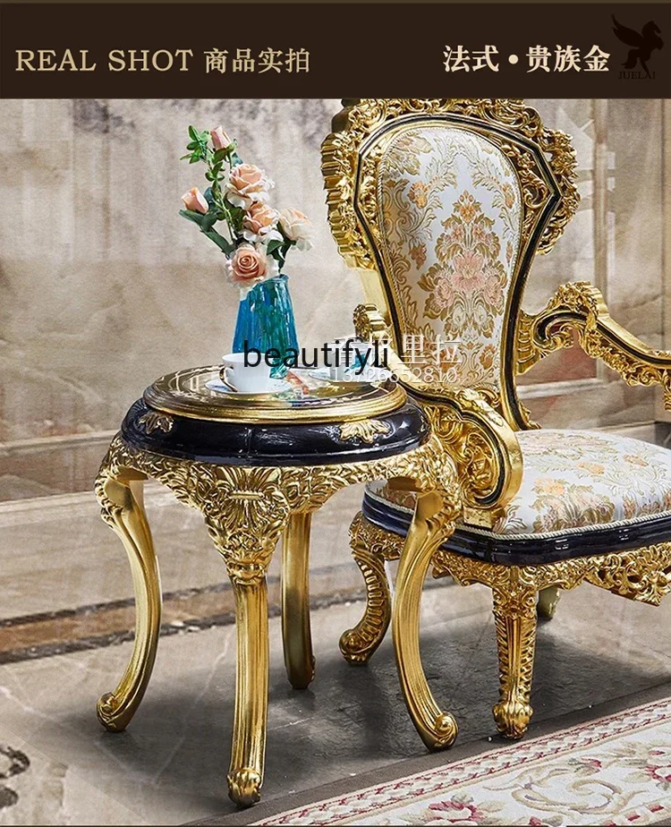 French gold foil round few solid wood carving lace few living room sofa side cabinet corner few