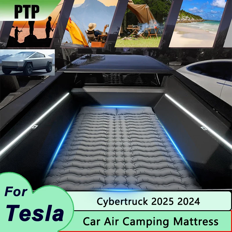 For Tesla Cybertruck 2025 2024 Accessories Air Mattress Travel Vacation Camping Sleeping Pad with Carry Bag Cybertruck Accessory