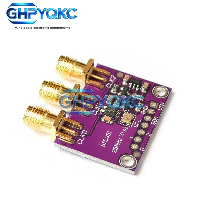 GHPYQKC MS5351M I2C Frequency Synthesizer Three Channel 2.5kHz-200MHz Low Jitter Clock IC Alternative to Si5351A SMD Chip