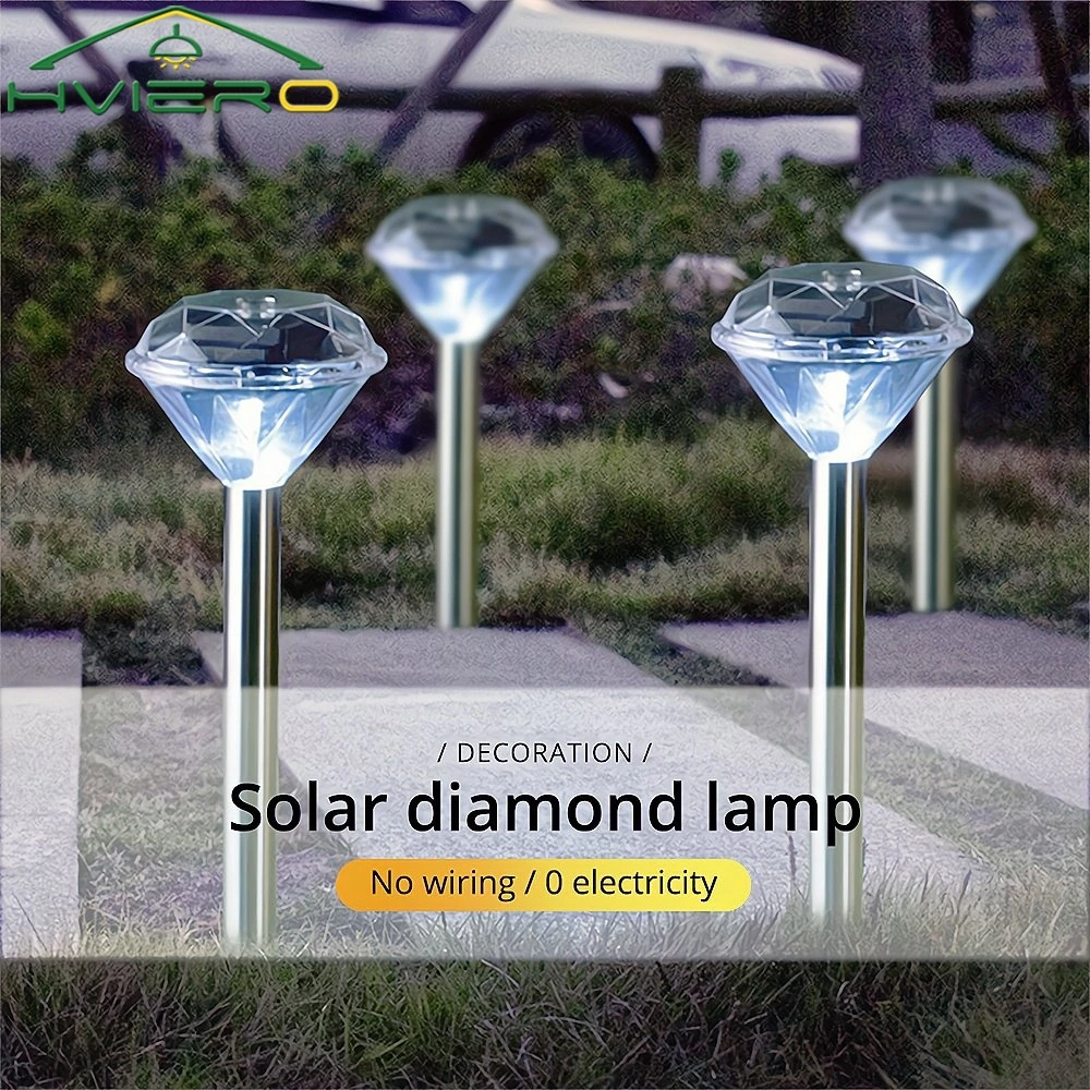 

Solar Powered Led Garden Lamp Outdoor Decor Night Light Lawn Diamond Shape Patio Campus Decorative Landscape Lighting Waterproof