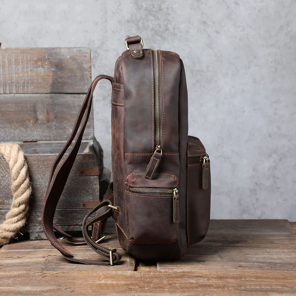 S.WORKER Vintage Echtleder-Rucksack für Herren, Große Laptop-Schultertasche aus Rindsleder, Klassische Vintage Crazy Horse Schultasche für Reisen – Detail 23