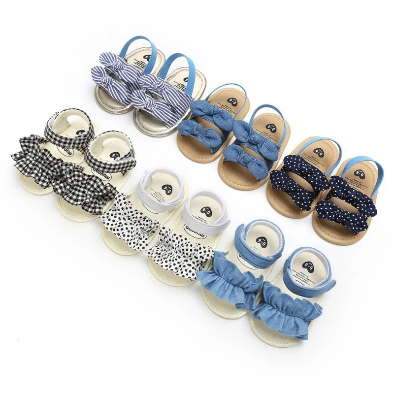 Baby Girl Sandals Summer Crib Shoes Soft Sole Infant Girls Princess Dress Flats First Walker Shoes