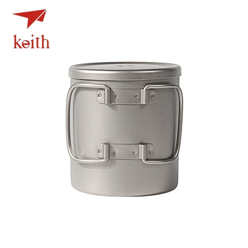 Keith double wall titanium insulated mug with titanium lid water mugs folding handle outdoor camping travel tableware utensils