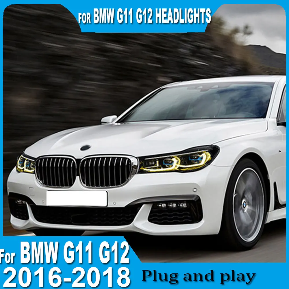 

Car Headlights for BMW 7 Series G11 G12 Headlight Assembly 2016-2018 Modification New Blue Frame LED Lens Daytime Running Light