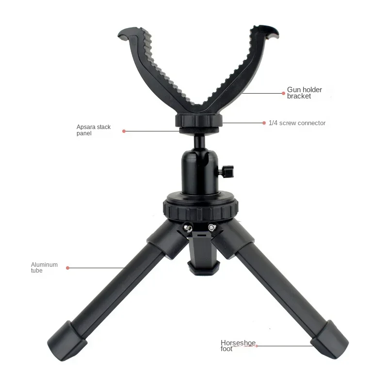 Adjustable Rifle Rest Tripod Shooting Rest Aluminum V Yoke Stand 360 Degree Rotation for Hunting Target Practice Portable Durabl