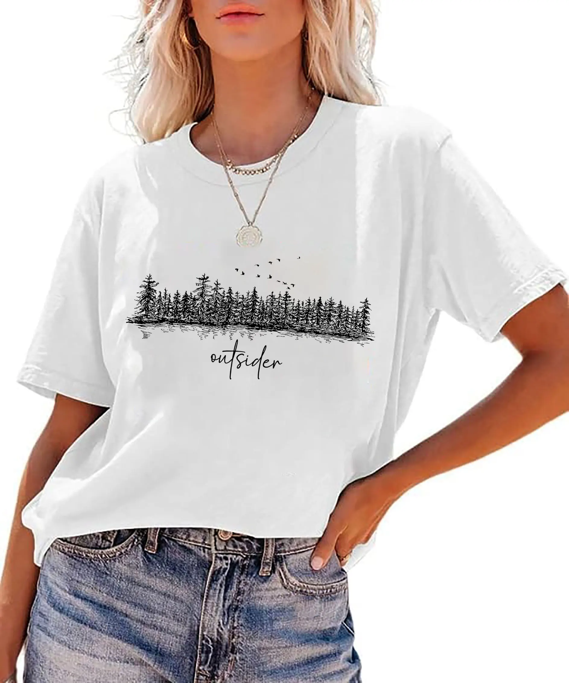 Outsider Shirt Explorer Hiking T-Shirt Camping Shirt Forest Adventure Shirt Adventure Mountains Tee Travel Shirt Vocation Shirt