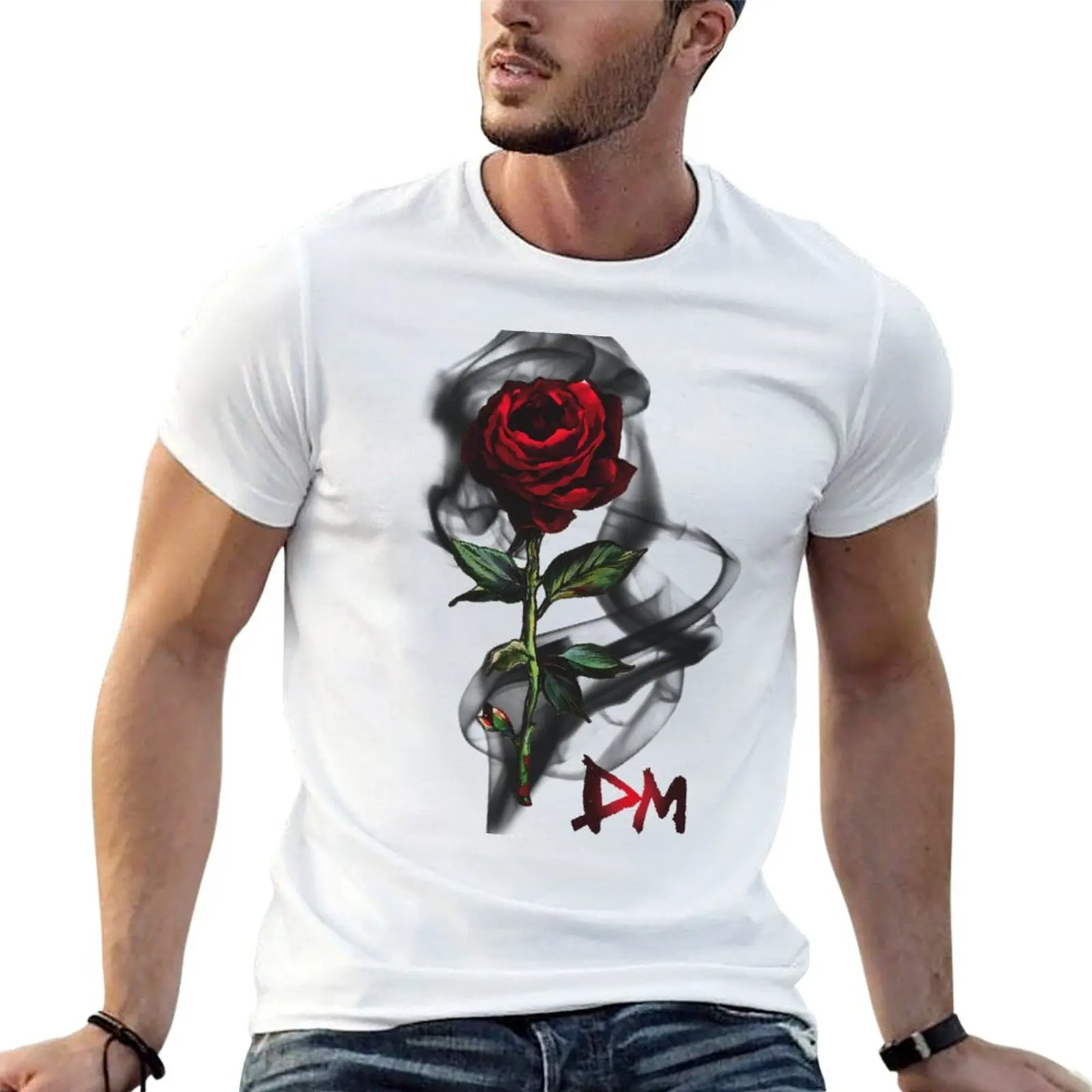 

Роскошная мужская футболка DM футболка мужская футболка с розой дизайнер рубашки