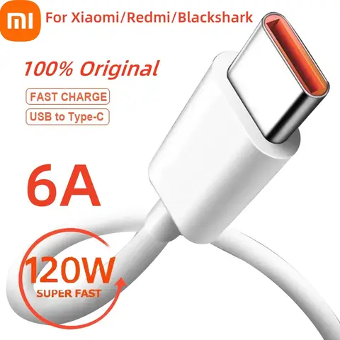 Usb Xiaomi Original 120W Cable Xiaomi Original Usb Type C Cable 120W 67W Turbo Fast Charger Mi 15 14 13 12T Pro 12 11 Ultra Poco X6 X7 Redmi Note Black Shark 5