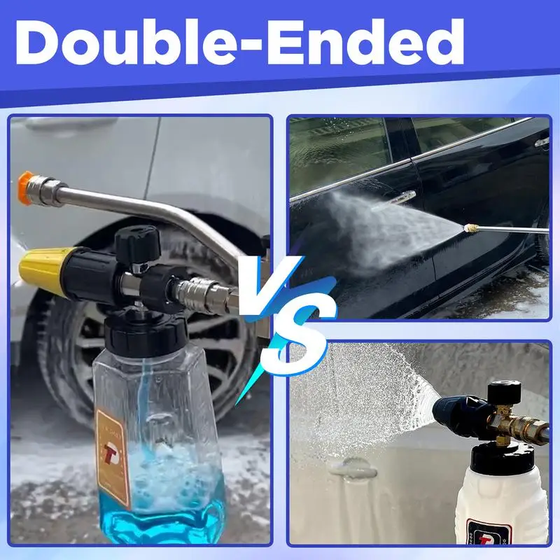 Tool Daily Pressure Washer Foam Cannon with Dual-Connector Accessory, Power Washer Double Tip Attachment for Soap Cannon